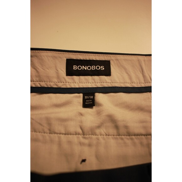 Bonobos Mens Pants Blue Chino Slim Straight Leg Flat Front Trouser Size 33x32 - Picture 9 of 10